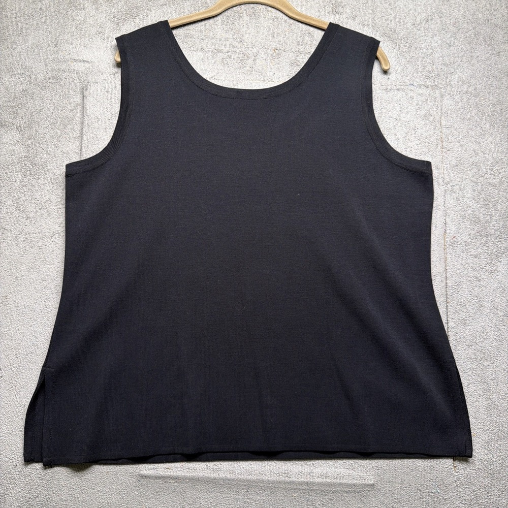 Misook Black Knit‎ Top and Pants Set Women's XL Sleeveless Top Pull On Pants - Picture 7 of 16